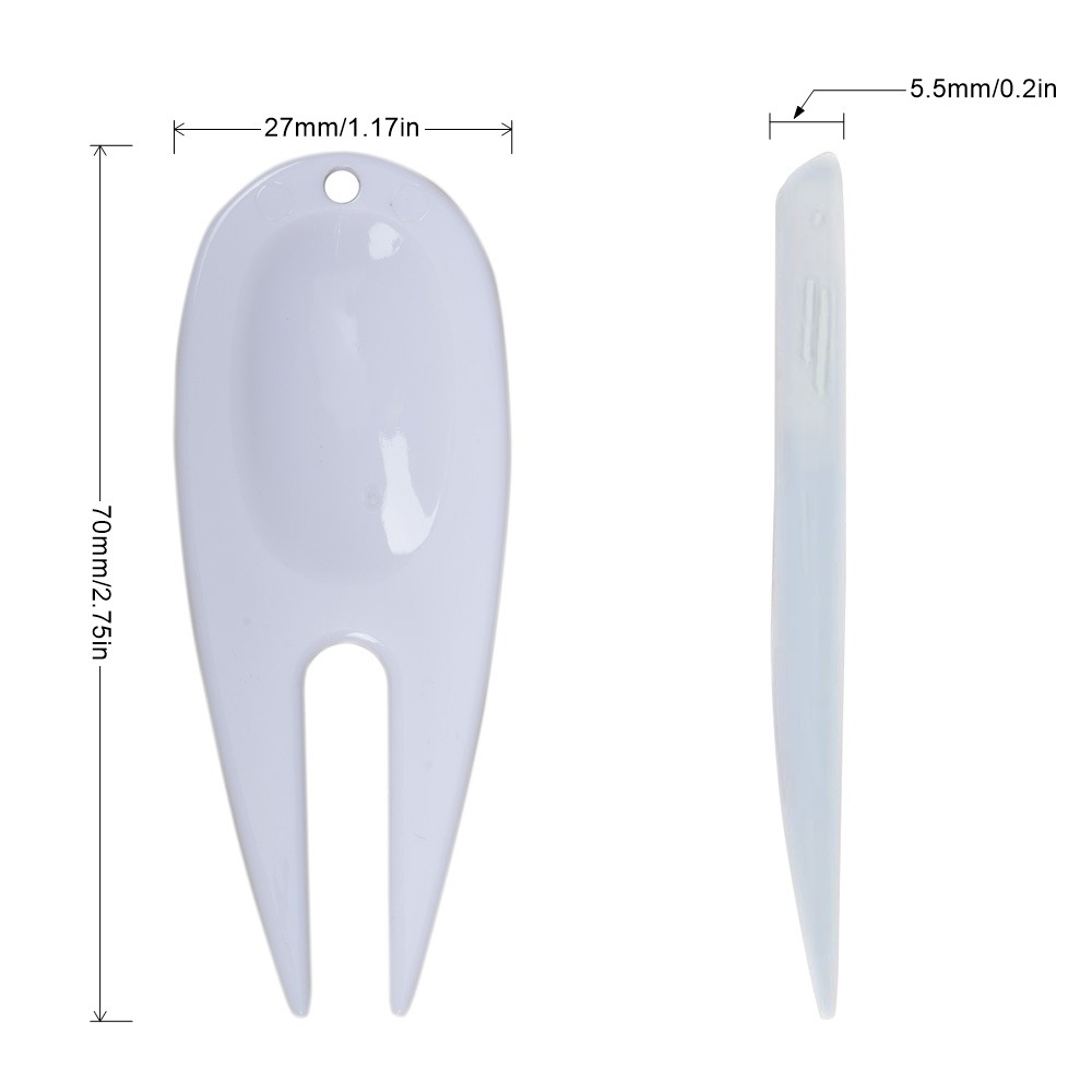 Golf green tenedor, tenedor de caddy, herramienta de reparación de césped, tenedor de bola de plástico