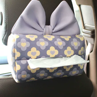 Doll Design, Car tissue box/set - violet-purple-bow