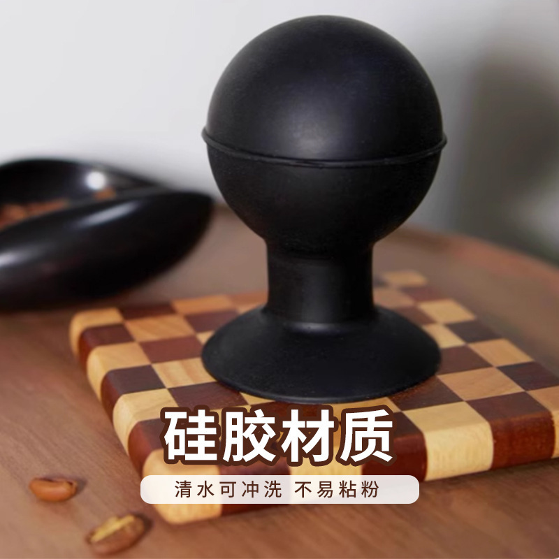 51mm按压式粉锤意式布粉器填压器平衡不锈钢压粉器U型弹力压粉器|undefined
