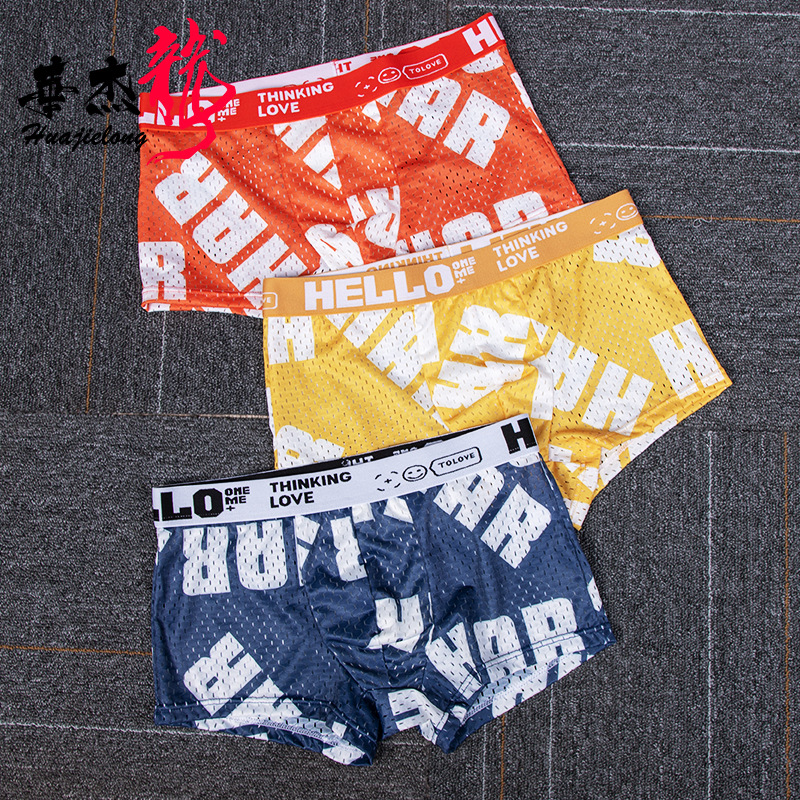 Mesh Direct Selling Men's Underwear Four Seasons Sexy Breathable Youth Korean Style Mesh Men's Underwear Straight Leg Pants One Piece Dropshipping