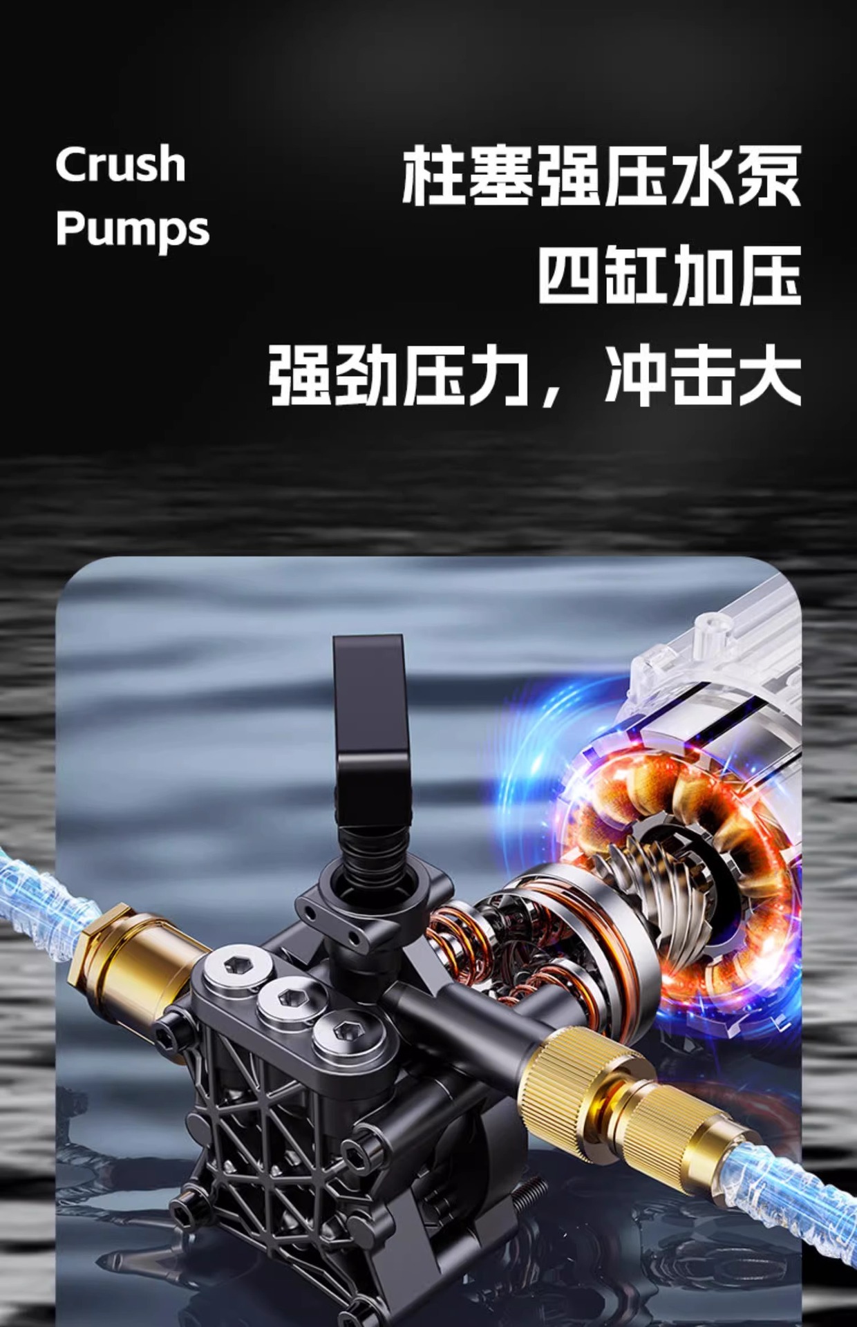Cross-Border Source Factory Golden Bull High-Pressure Car Washer, Powerful Water Gun for Cars, Strong Cleaning for Floors, Car Washing, and Garden Use
