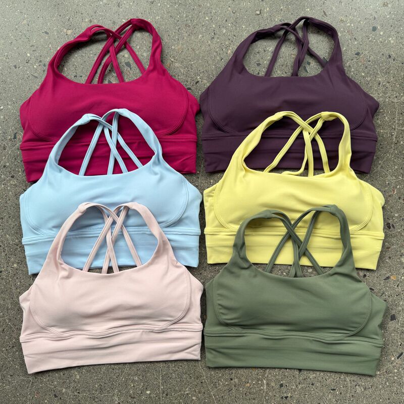 Lulu Sports Bra Gym Training Shockproof Hollow Cross Shoulder Strap Women's Yoga Vest Underwear with Chest Pad Lulu Sports Bra Gym Training Shockproof Hollow Cross Shoulder Strap Women's Yoga Vest Underwear with Chest Pad