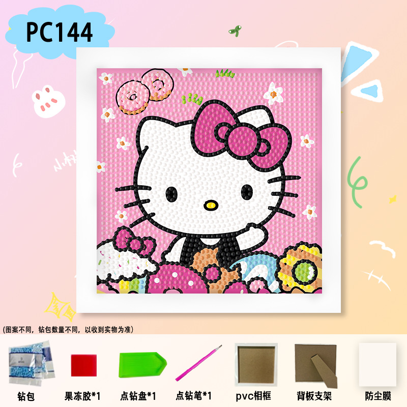 Nueva pintura de diamantes Nezha para niños hechos a mano bricolaje dibujos animados Sanrio pegatinas de mampostería juguetes de diamantes adhesivos para niñas