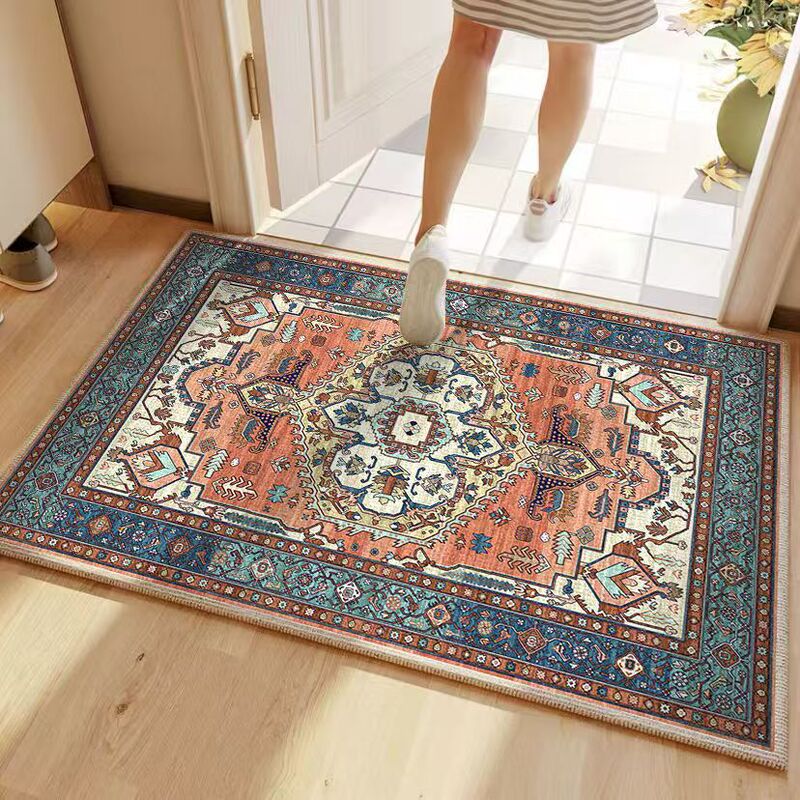 Retro European-Style Door Mats, Easy to Care For, Scratch-Resistant Floor Mats, Wear-Resistant Kitchen Floor Mats, Water-Absorbing and Oil-Absorbing Foot Mats, Household Floor Mats