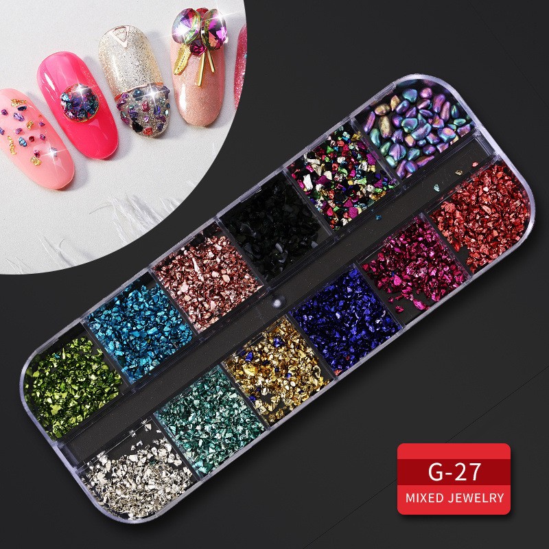 Manicura estrella Luna joyería conjunto completo en forma especial remache aleación diamante mágico color perla lentejuelas manicura joyería de uñas