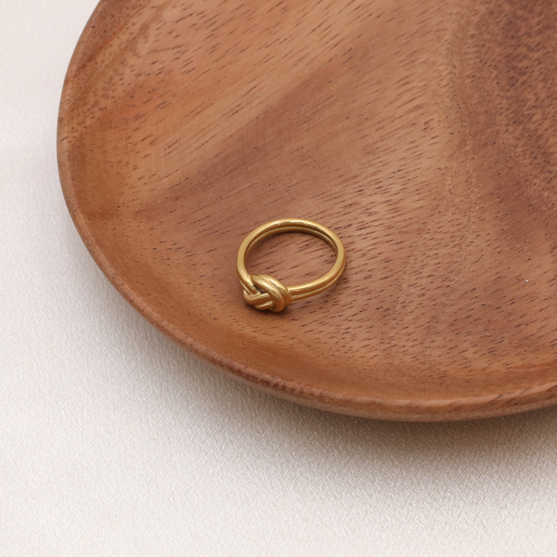 Knotted Gold Plated Stainless Steel Ring
