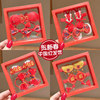 Children's hair accessory, hairgrip, red festive hairpins with bow, Chinese style