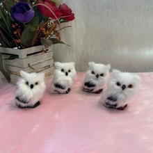 厂家批发小围巾毛绒仿真动物迷你猫头鹰桌面创意摆件模型节日礼品