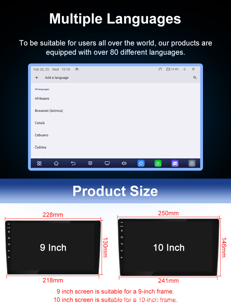 Cross-border 9inch 10inch Dingwei TS105 Android Universal Device 8+128G Reverse Camera Bluetooth MP5 Car Navigation