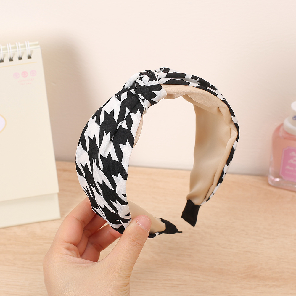 Women's Fashion Houndstooth Cloth Hair Band display picture 3