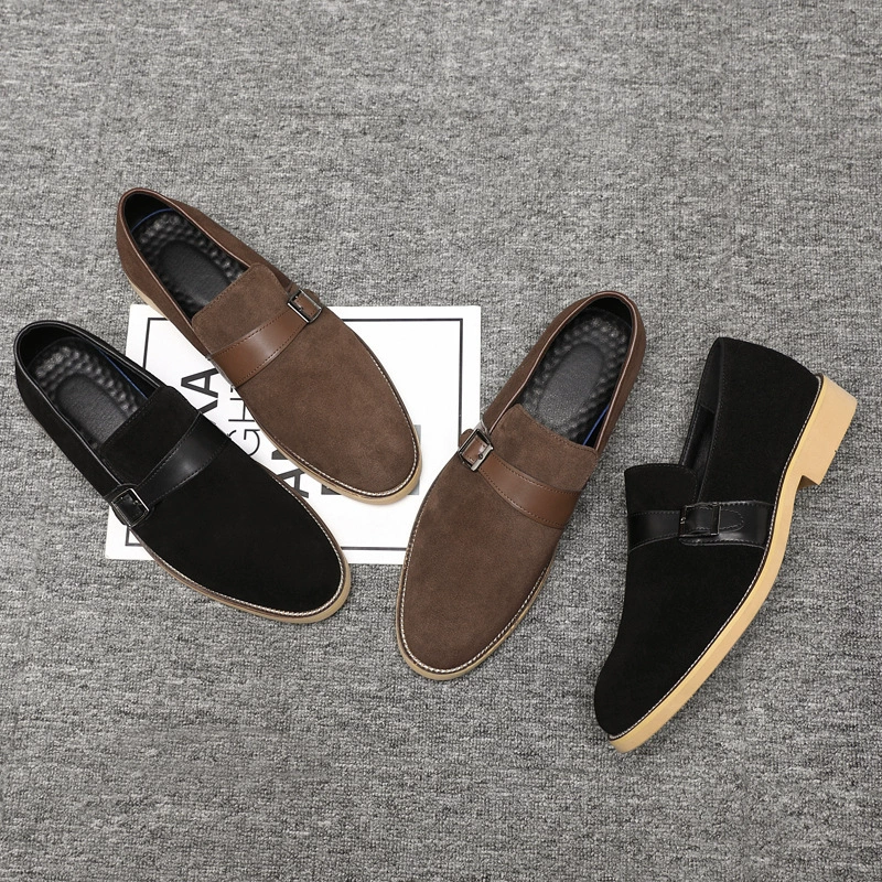 2025 замшевые туфли из коровьей кожи мужские деловые кожаные туфли британский стиль модные мужские туфли из натуральной кожи повседневная обувь прямые поставки с фабрики