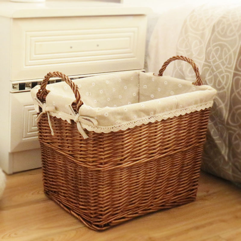 Basket for Storing Dirty Clothes, Woven Rattan Laundry Basket for Miscellaneous Items
