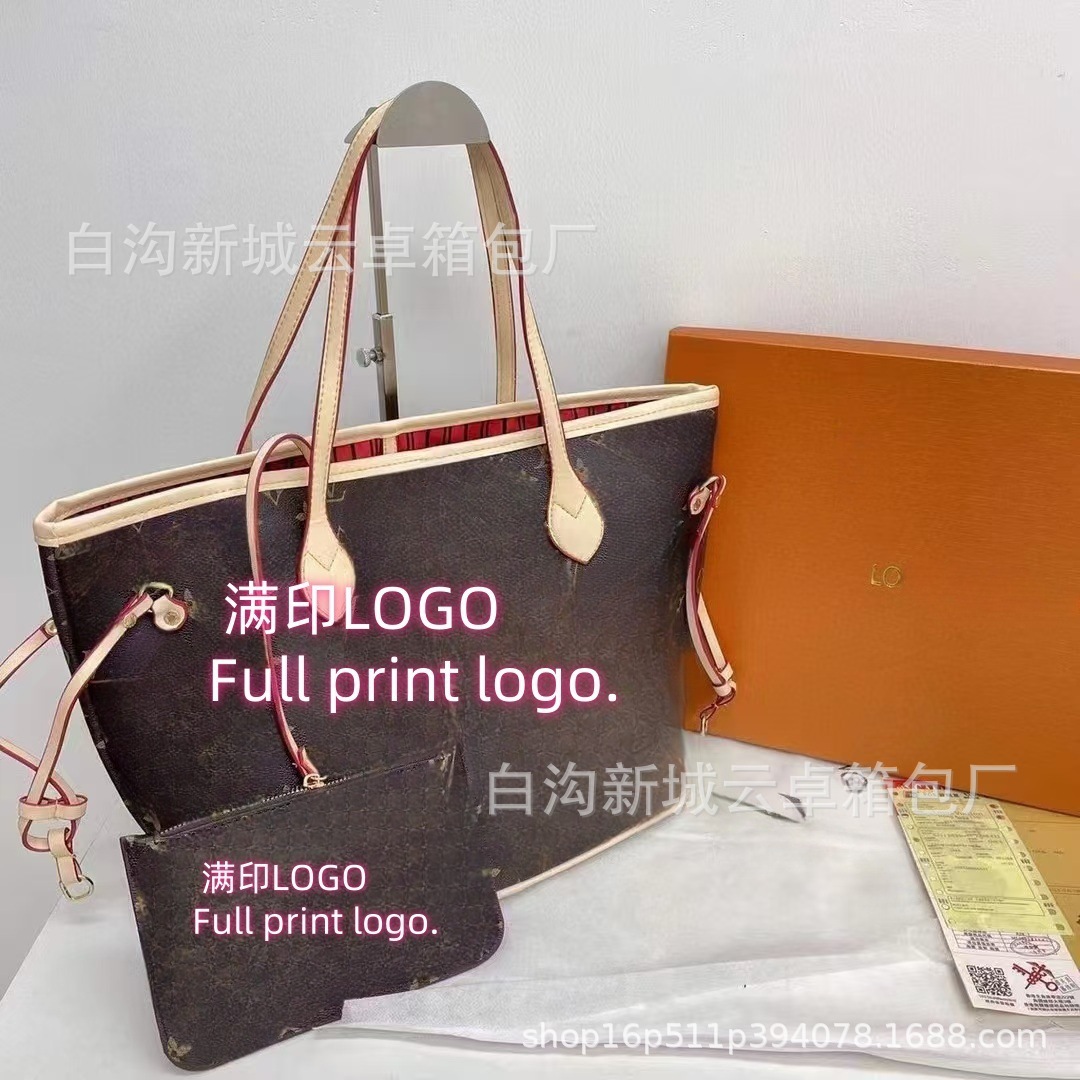 2025 nueva imagen física con LOGO bolso de madre e hijo bolsa de compras de gran capacidad bolso de hombro bolso de mujer PU de cambio de color