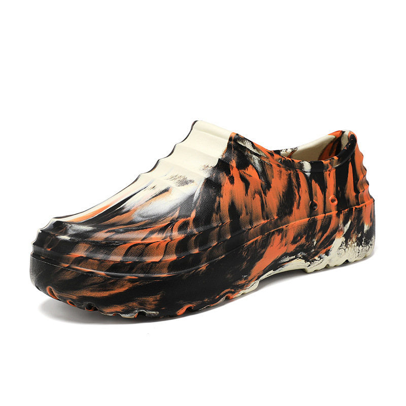 Zapatos de cocinero de comercio exterior 2025 primavera nueva pareja zapatos de trabajo casuales de un pie zapato deportivo de suela gruesa zapatos de cocina ligeros