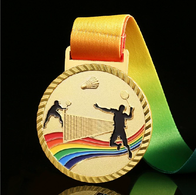 Окрашенная металлическая медаль оптом шея Радужная серия Игры марафон
