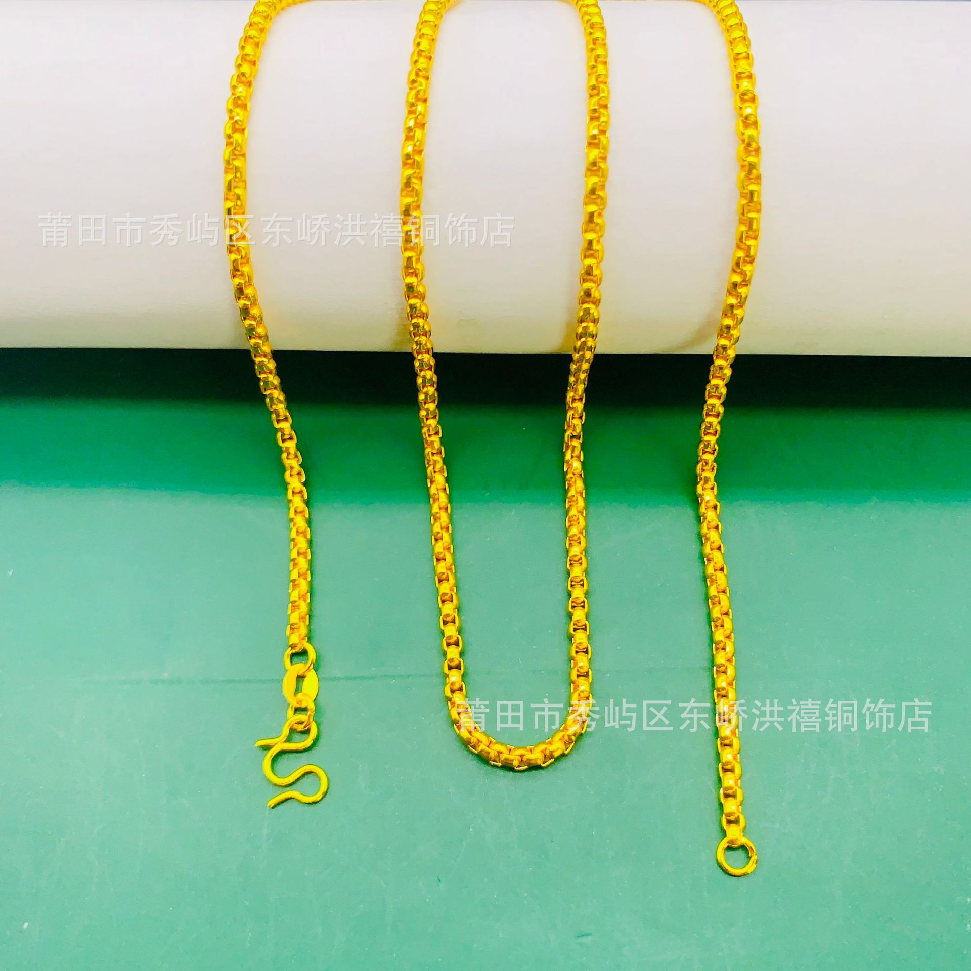 Live supply gold-plated 45cm ladies simple box thin chain fashion ladies Joker necklace jewelry wholesale