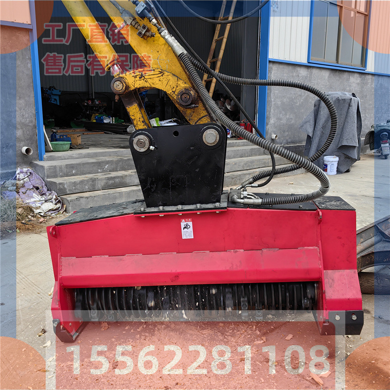 拓灌机碎木机挖机改装液压拓灌机 拓荒机挖机改装碎枝机粉碎柳树