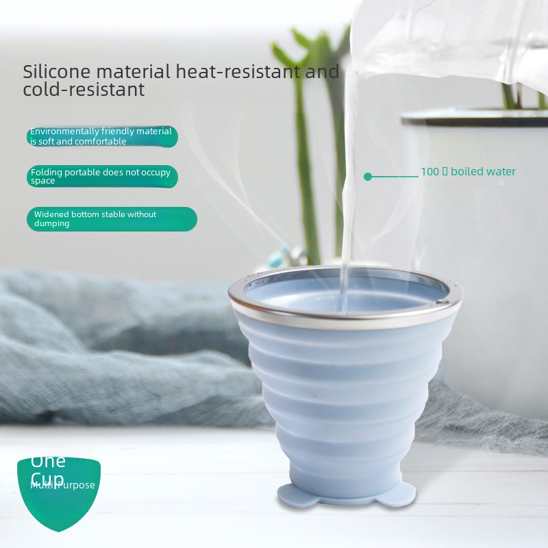 Supply Silicone Foldable Cups Outdoor Travel Silicone Expandable Cups Three Capacity Portable Design Instant Shipping