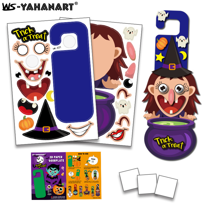 Calcomanías de Expresiones de Monstruos para Juegos DIY de Papel Estucado para Halloween