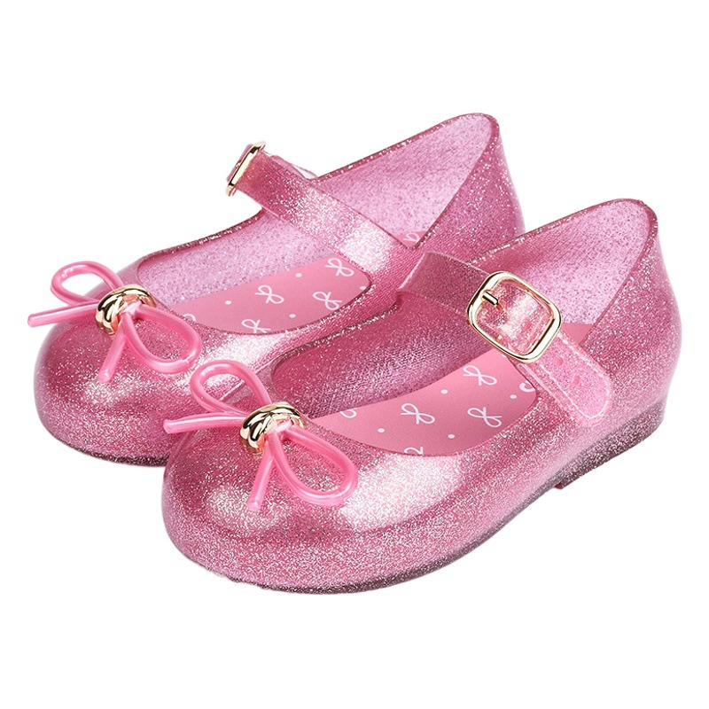 Весной и летом новые сандалии для девочек на 22 года Однослойная обувь Baotou с бантом Princess Jelly, детская танцевальная обувь, трансграничное поколение