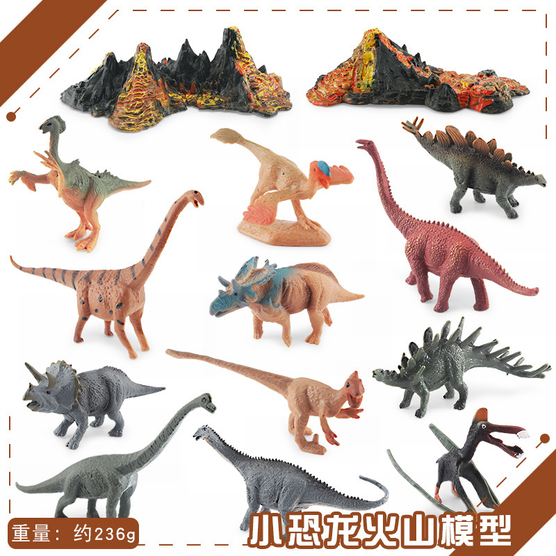 Transfronteriza exportación mini simulación Jurásico dinosaurio volcán 12 traje de escritorio estática modelo Decoración Juguetes
