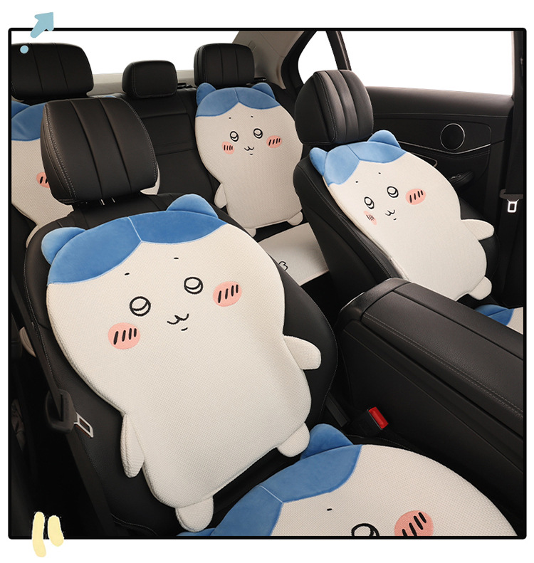 Car seat cushion made of linen, Usagi, Chiikawa, Hachiware, suitable for all seasons, cute cartoon design for girls