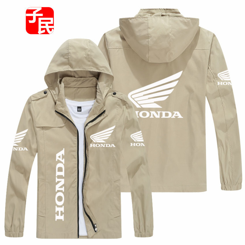 One Piece Wholesale Car Logo Printed Hooded Jacket Casual Sports Loose Fit Cross-Border Foreign Trade Plus Size Men's Jacket