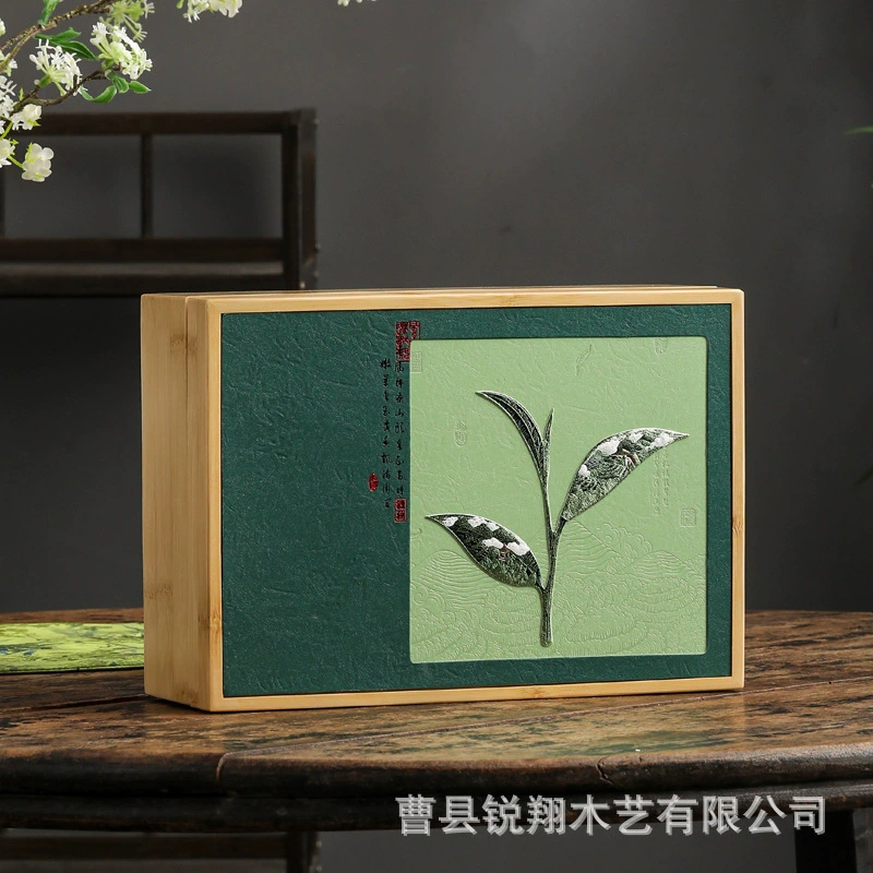 Новая национальная тенденция, деревянная коробка для чая, простая деревянная коробка для упаковки чая Лунцзин, китайский подарочный набор для чая, деревянная коробка