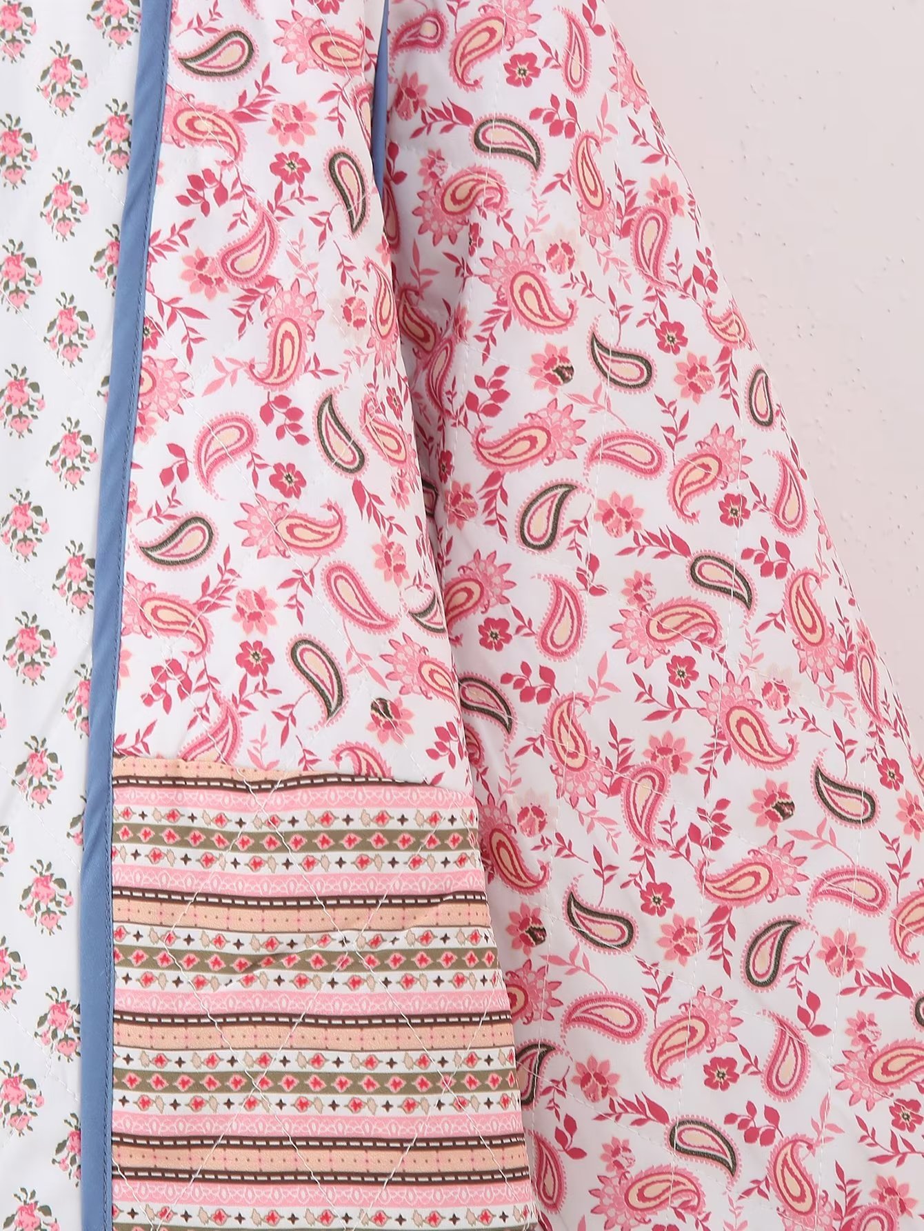 Women's Reversible Printed Jacket Lightweight Autumn Cotton Coat_voghion.com