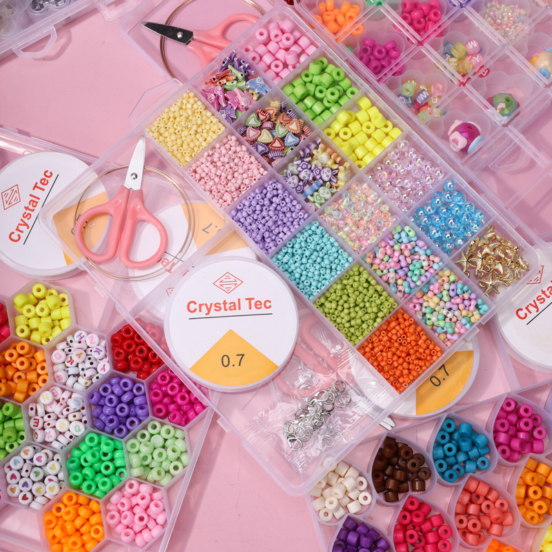 Fabricantes de cuentas de arroz de vidrio DIY en stock nuevas chicas hechas a mano con cuentas de juguetes de puzzle pulseras cuentas al por mayor