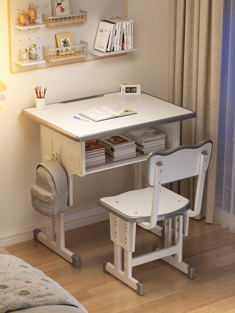 School Children's Study Table, Primary School Student's Home Desk, Writing Desk and Chair Set, Homework Special Desk Table