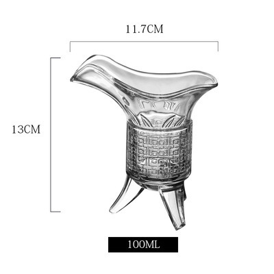 Botella de vino antigua Emperador vidrio de tres patas copa de vino blanco copa de vino traje 2 dos sexo hogar cristal estilo chino Jue Cup