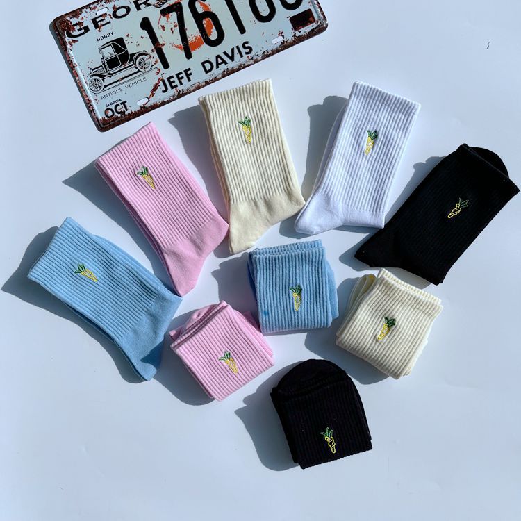 Chaussettes de sport mi-mollet en coton à rayures pour homme, brodées, couleur unie, tendance, style universitaire, 2025d_voghion.com