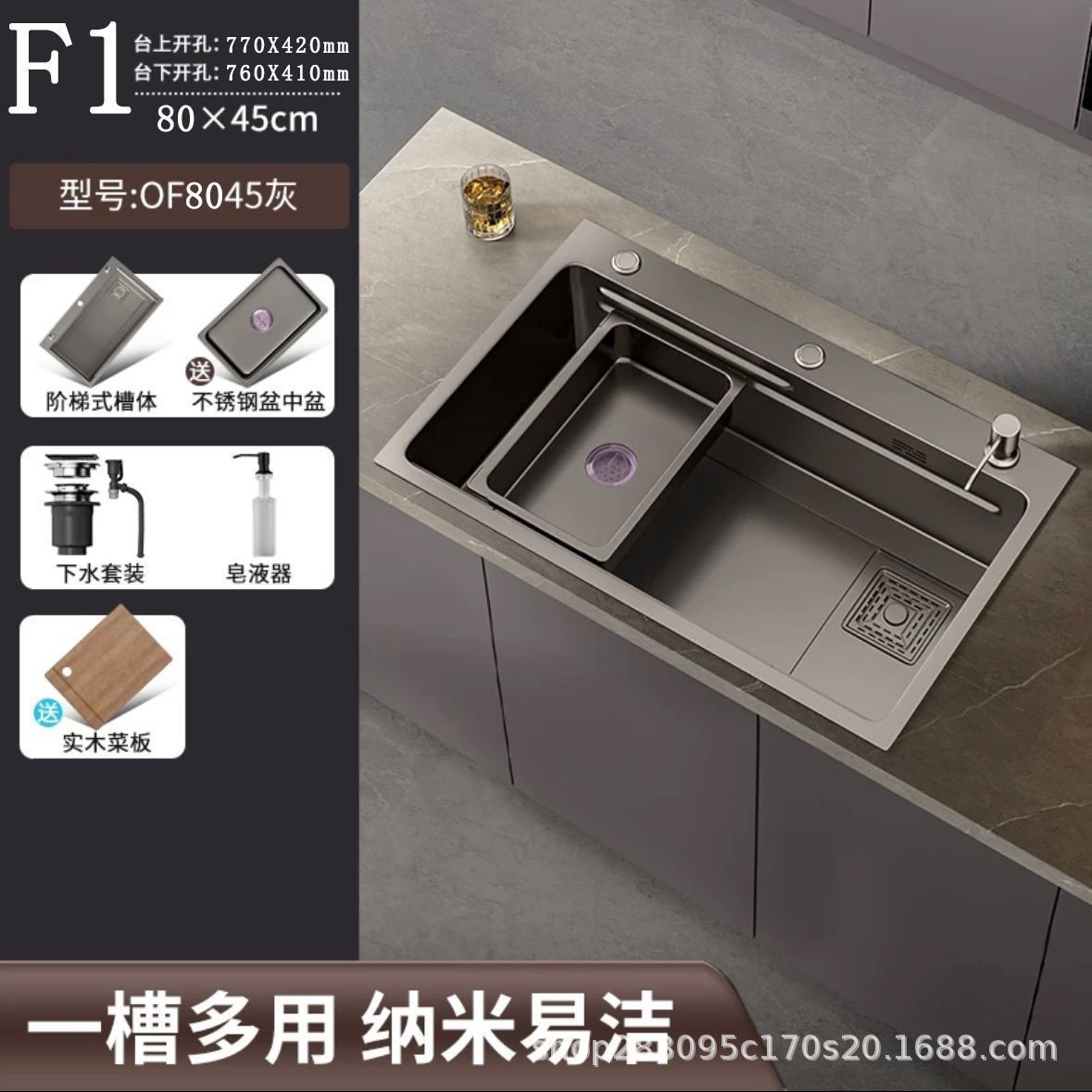 Acero inoxidable al por mayor fregadero de cocina gran tanque único engrosado a mano nano antiincrustante lavabo de cocina doméstica lavabo de platos