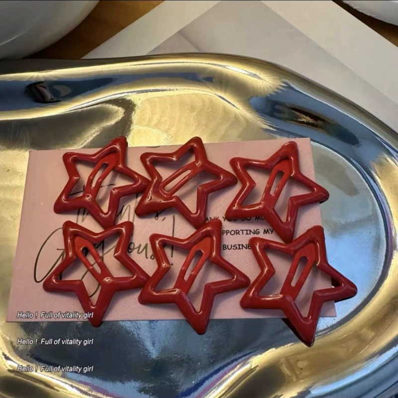 Заколка для волос (Xiahongshu) Y2K Millennium Star боковая заколка, блестящий звёздный дизайн, в одну штуку или в пару