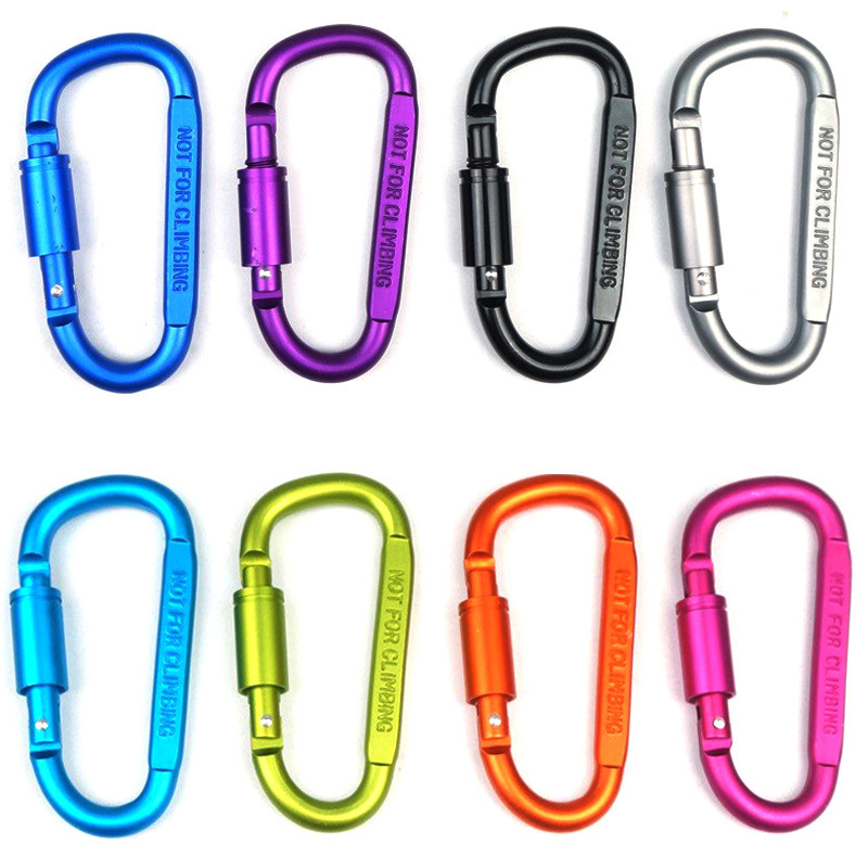 Cross-border Hot Sale 8 D Type Outdoor Aluminum Alloy Quick Hanging Mountaineering Buckle Hook Outdoor Backpack Hanging Connection Key Large Buckle