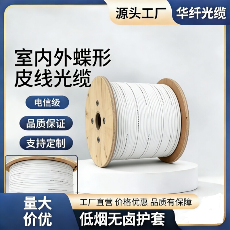 Butterfly-Type Fiber Optic Cable, National Standard-Grade Fiber Network, Non-Metallic Frp Core Reinforcement, 2-Core, 4-Core, 1 Steel Core, 2 Frp Butterfly-Type Fiber Optic Cable, National Standard-Grade Fiber Network, Non-Metallic Frp Core Reinforcement, 2-Core, 4-Core, 1 Steel Core, 2 Frp