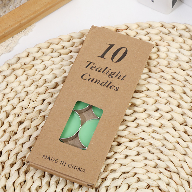 Propuesta creativa confesión 10 velas cáscara de aluminio té cera traje paquete libre de humo romántica pequeña taza redonda té estufa