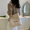 Trend straw small design shoulder bag for leisure, 2023