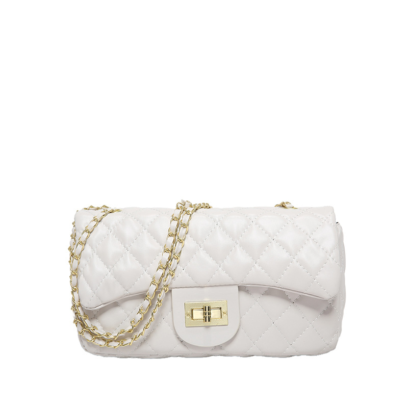 Bolso de cadena de diamantes Bolso femenino de primavera 2024 Bolso de nuevo estilo Bolso cuadrado pequeño de hombro bordado Bolso bandolera de textura de moda