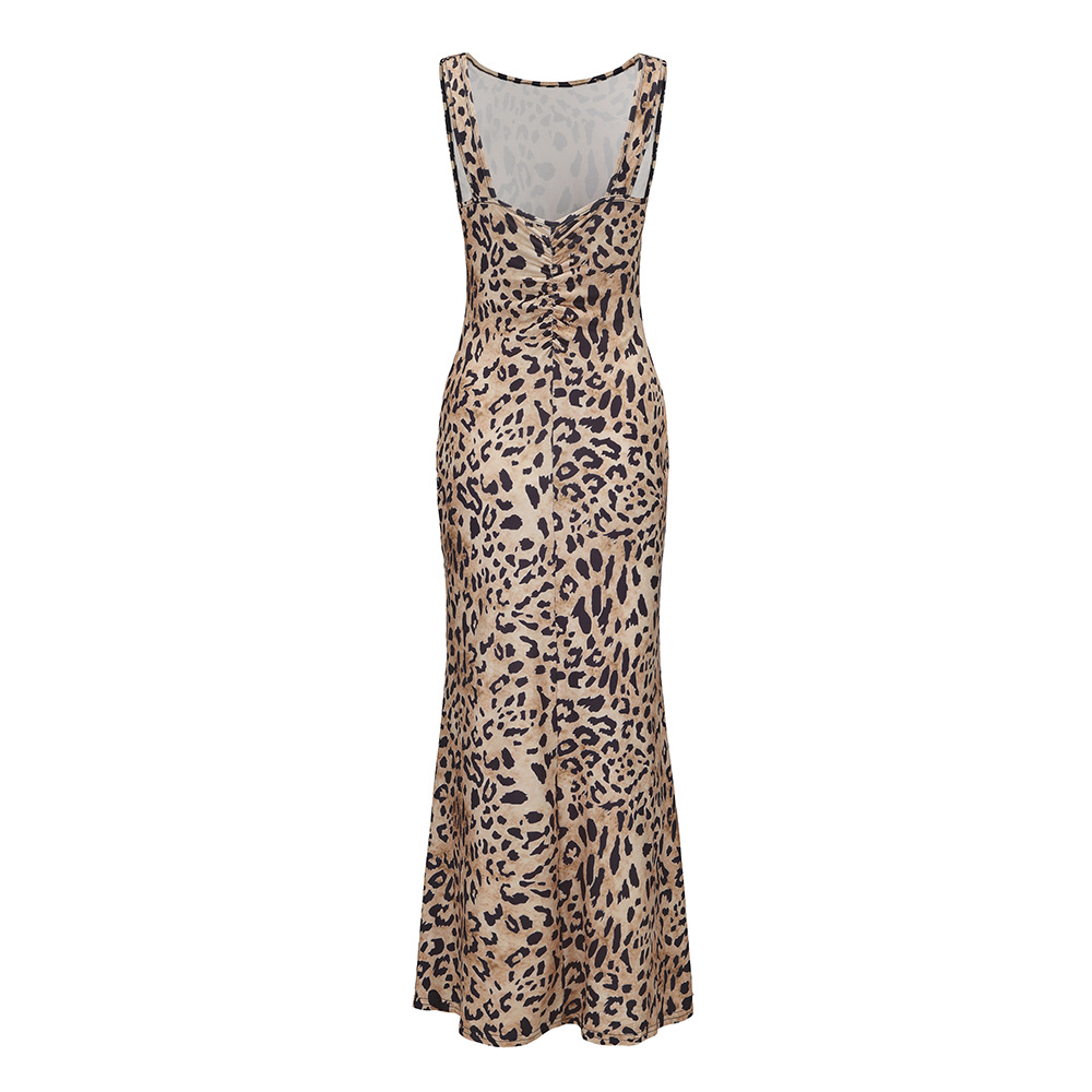 Women Clothing Summer Printed Sleeveless Slim Maxi Dress Women