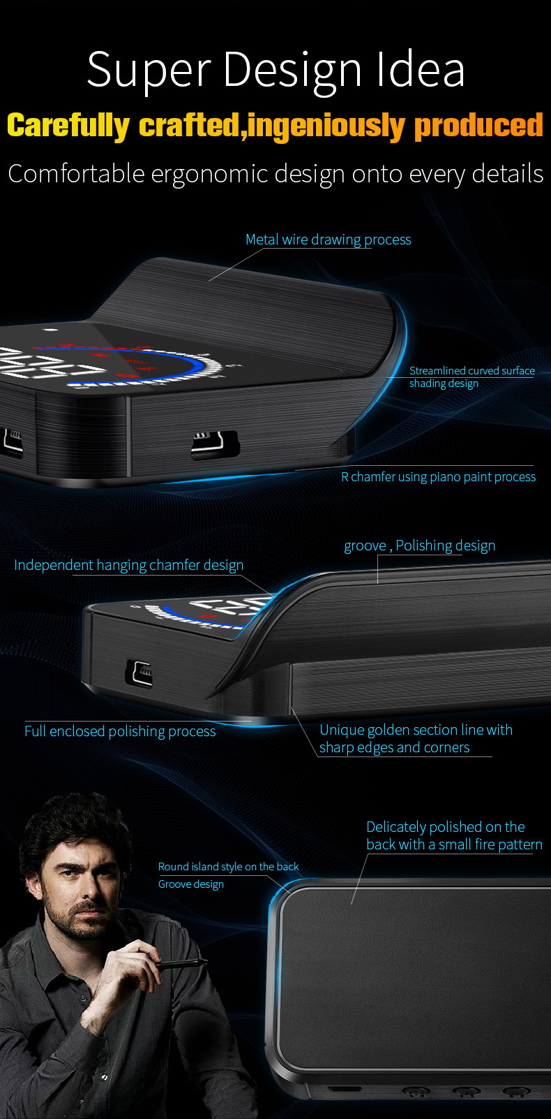 Hud Head-Up Display Obd Car Modification High-Definition Floating Projector with Built-In Sunshade Car Speedometer