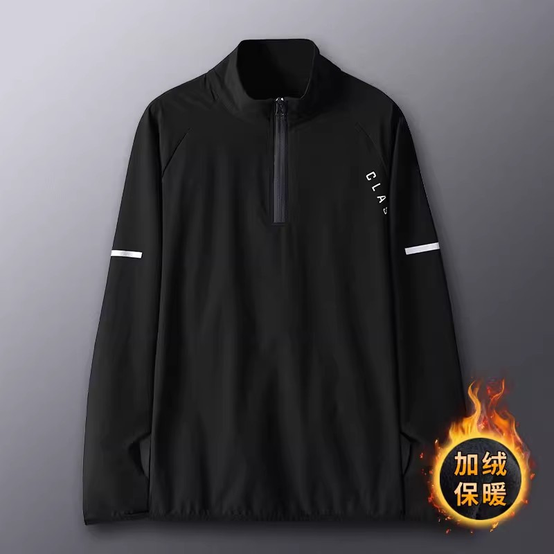 Camiseta de carrera de hombre, entrenamiento deportivo, ropa de ejercicio, ropa de primavera, camisa de manga larga, media cremallera