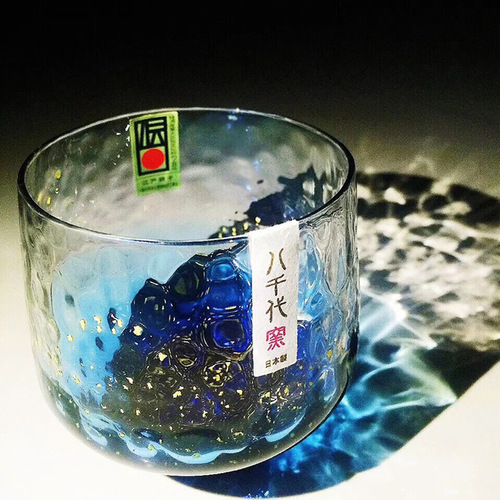 Internet celebrity Japanese Yachiyojia gold foil crystal starry sky cup Japanese-style glass star cup water cup whiskey sake cup