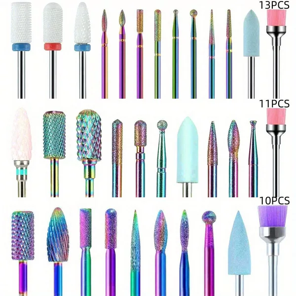 New Cross-border Nail Grinding Head suit Tungsten Steel Ceramic Emery Grinding Needle Armor-removing and Dead Skin Polishing Cleaning Tool