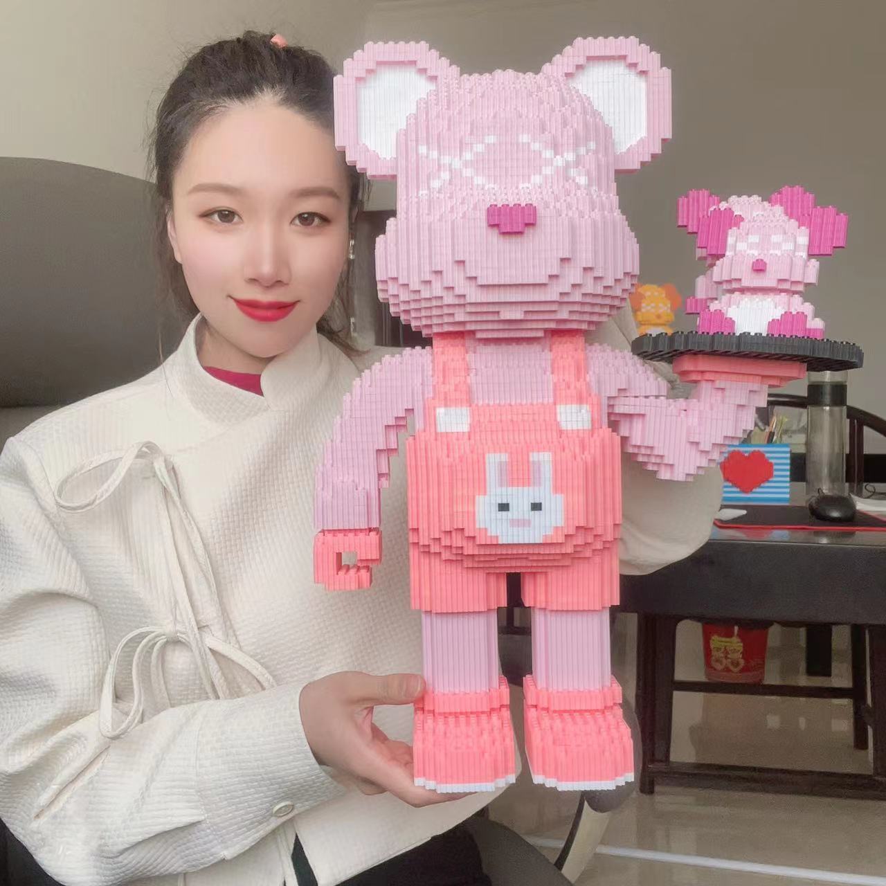 Compatible con la serie LEGO bloque de construcción oso empalme partículas miniatura montado rompecabezas de dibujos animados niño hembra bloques de construcción juguete