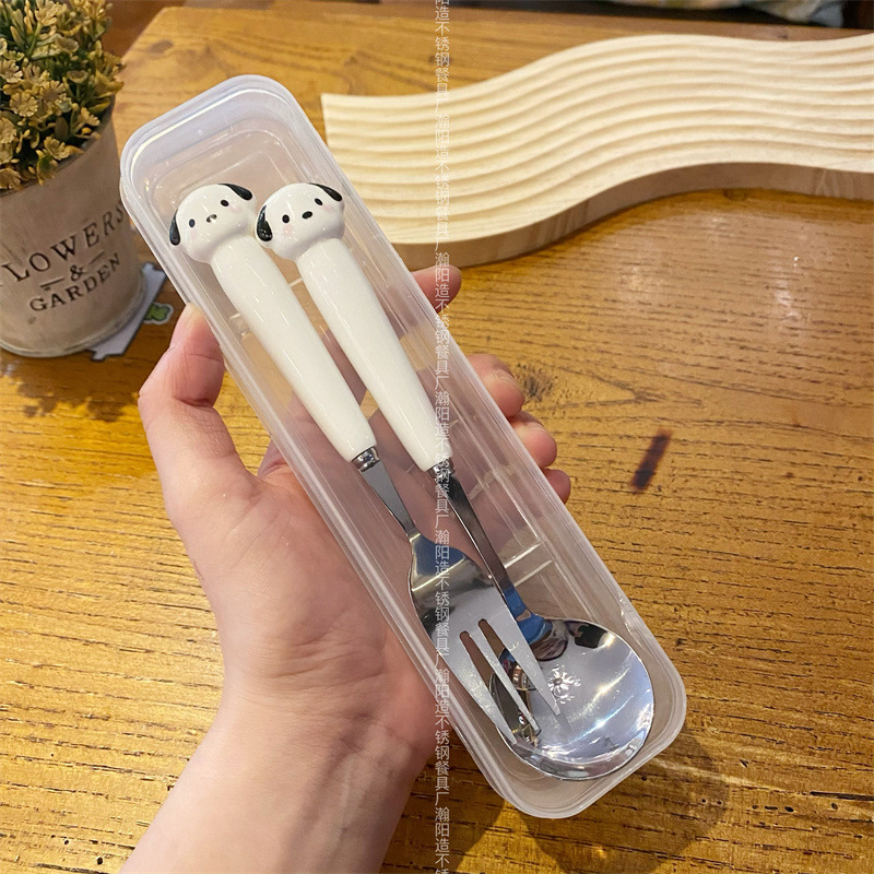 지방 Pa 개 숟가락 포크 세트 (투명 상자)