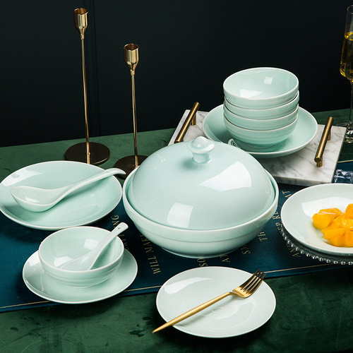 Jingdezhen tableware underglaze color ceramic bowls and plates wholesale celadon ceramic dishes wholesale bowls and plates dishes and dishes sets