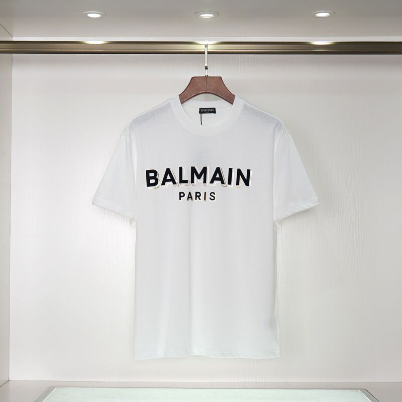 Balmain Balmain Printed Round Neck Short-Sleeved T-Shirt Amazon Women's Top t Balmain Balmain Printed Round Neck Short-Sleeved T-Shirt Amazon Women's Top t