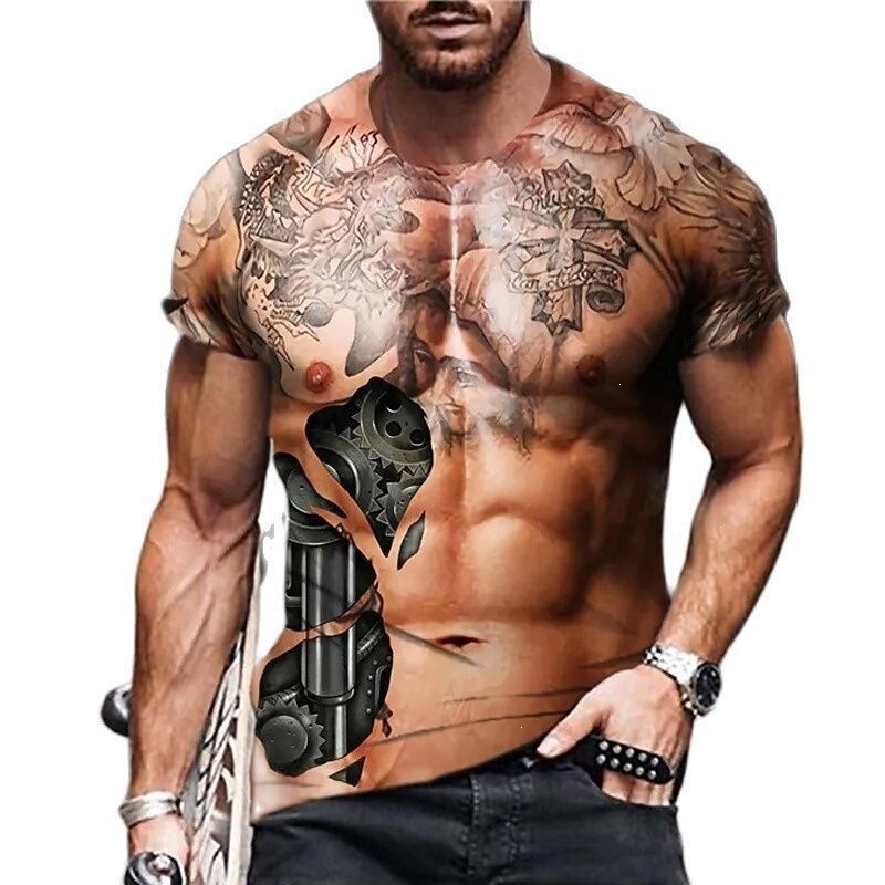 Cross-border e-commerce, AliExpress, Amazon: New summer 3D T-shirts, short-sleeved, factory direct sales, muscle print, personalized T-shirts Cross-border e-commerce, AliExpress, Amazon: New summer 3D T-shirts, short-sleeved, factory direct sales, muscle print, personalized T-shirts
